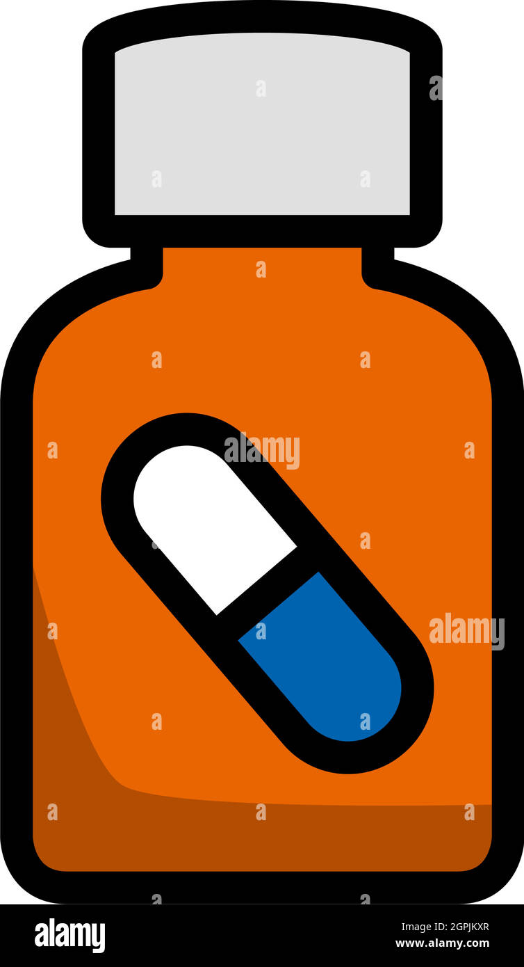 Icône du flacon de pilules Illustration de Vecteur