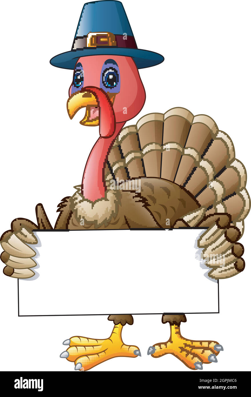 Cartoon Turquie holding blank sign Illustration de Vecteur