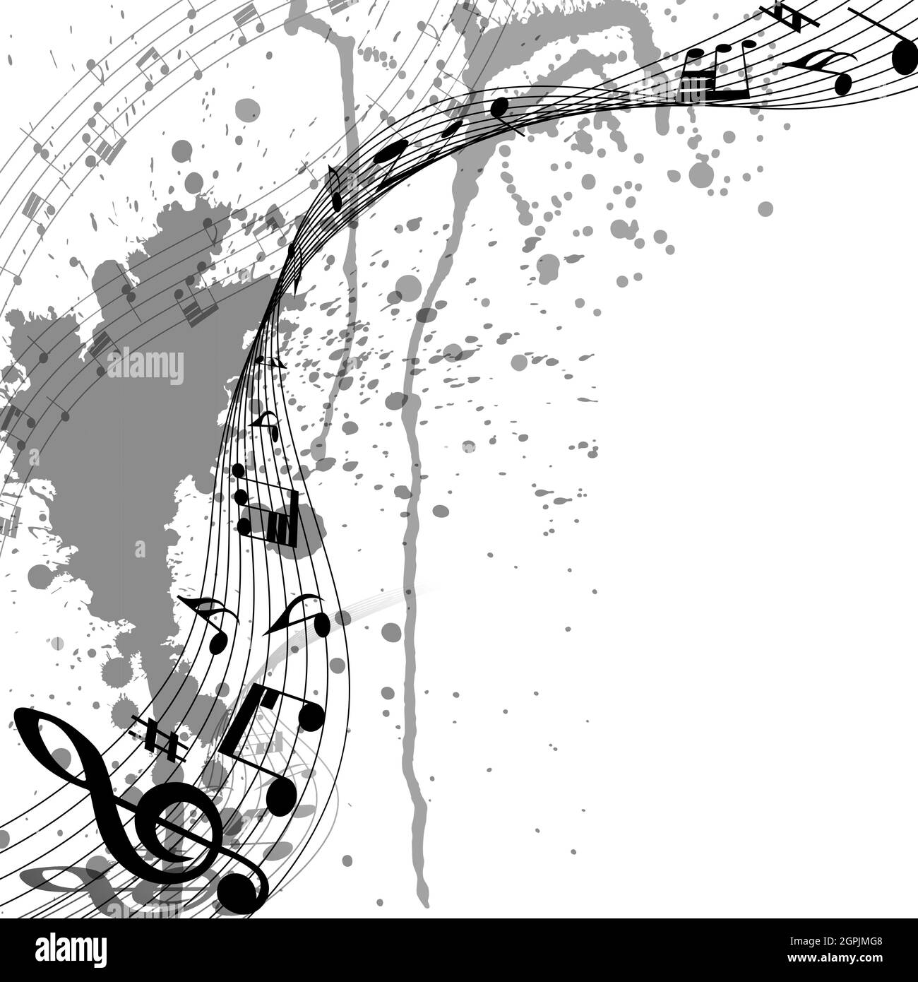 Grunge musical Notes Design Illustration de Vecteur