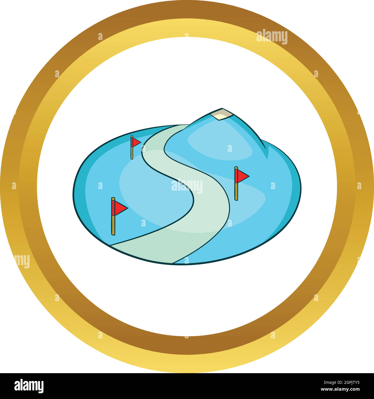 Pente de ski de l'icône vecteur montagne neige Illustration de Vecteur