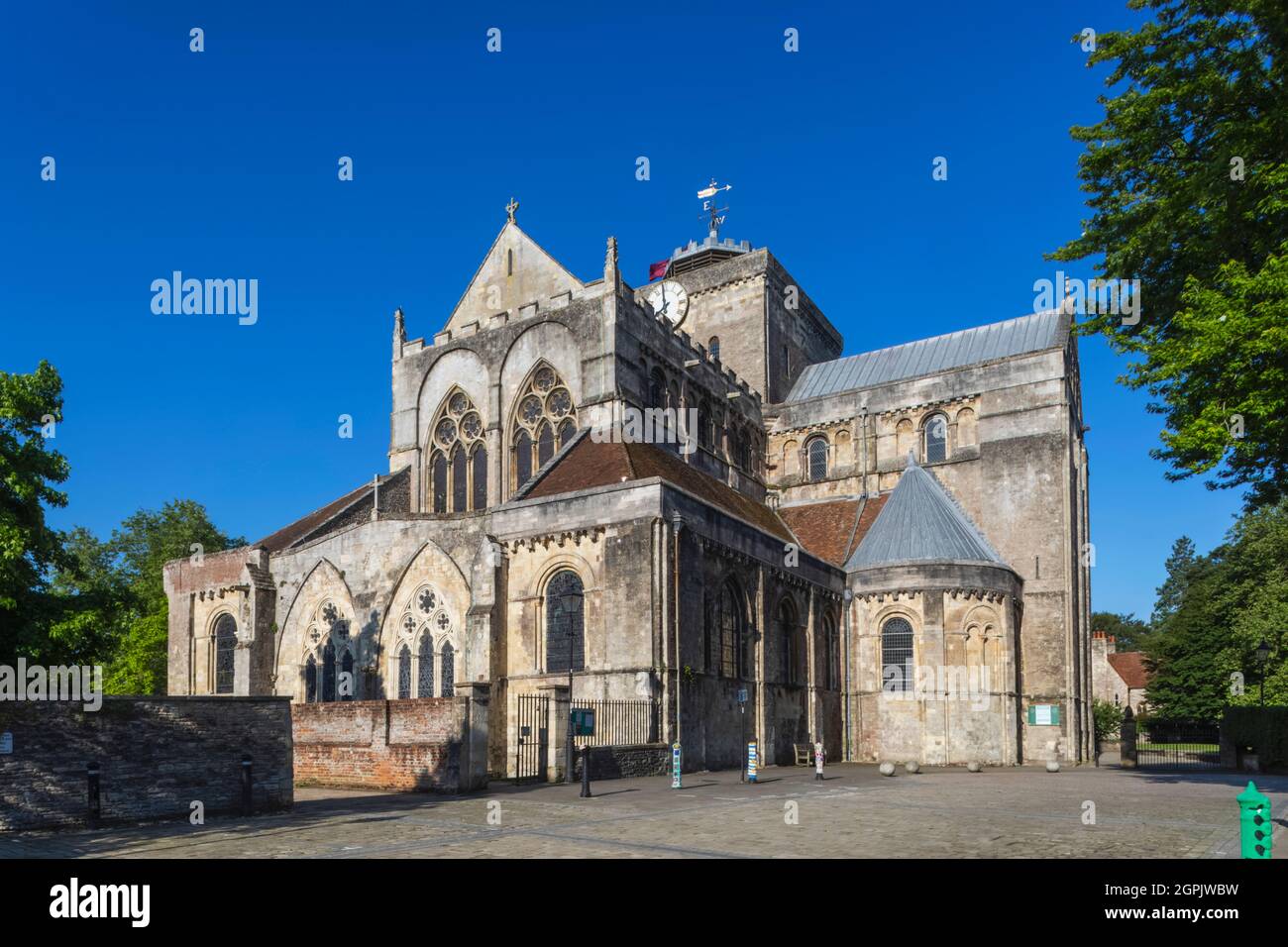 Angleterre, Hampshire, Test Valley, Romsey, Abbaye de Romsey Banque D'Images