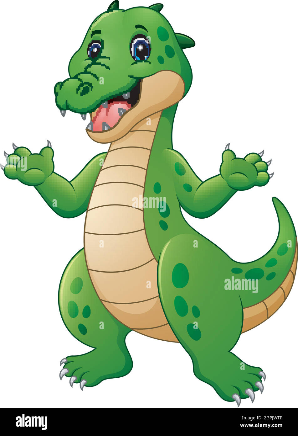 Illustration vectorielle de l'ondulation du crocodile du dessin animé Illustration de Vecteur