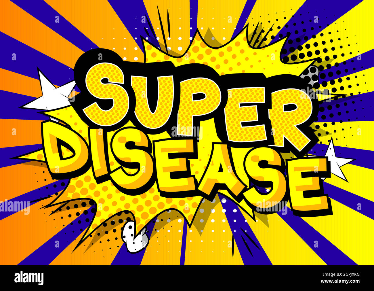 Super maladie - texte de style de livre Comic. Illustration de Vecteur