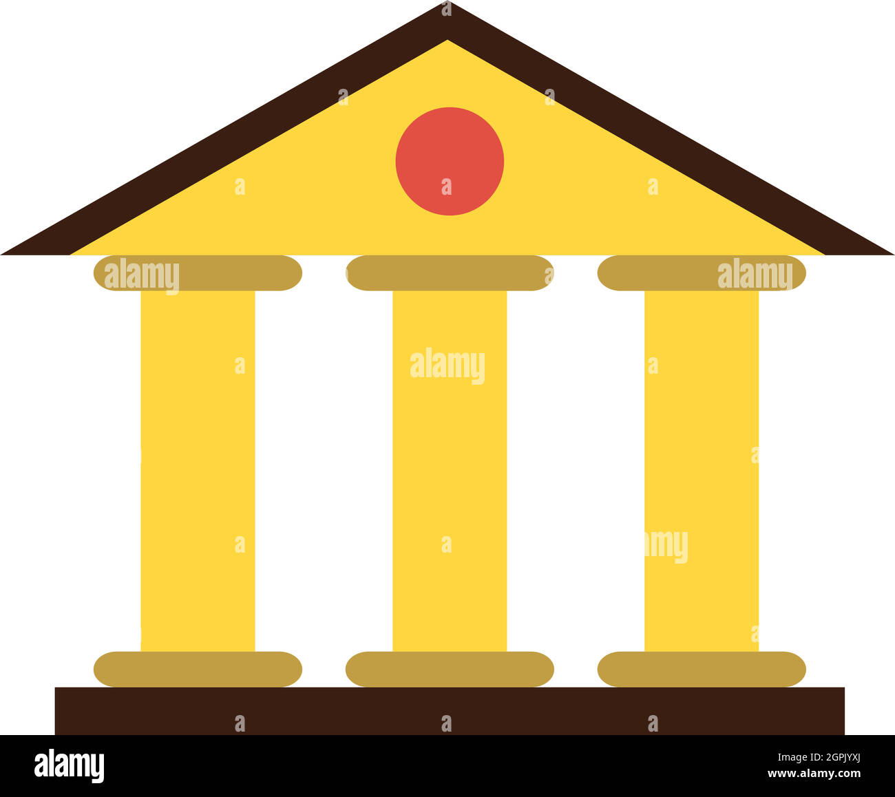 L'édifice de la justice, l'icône de style plat Illustration de Vecteur