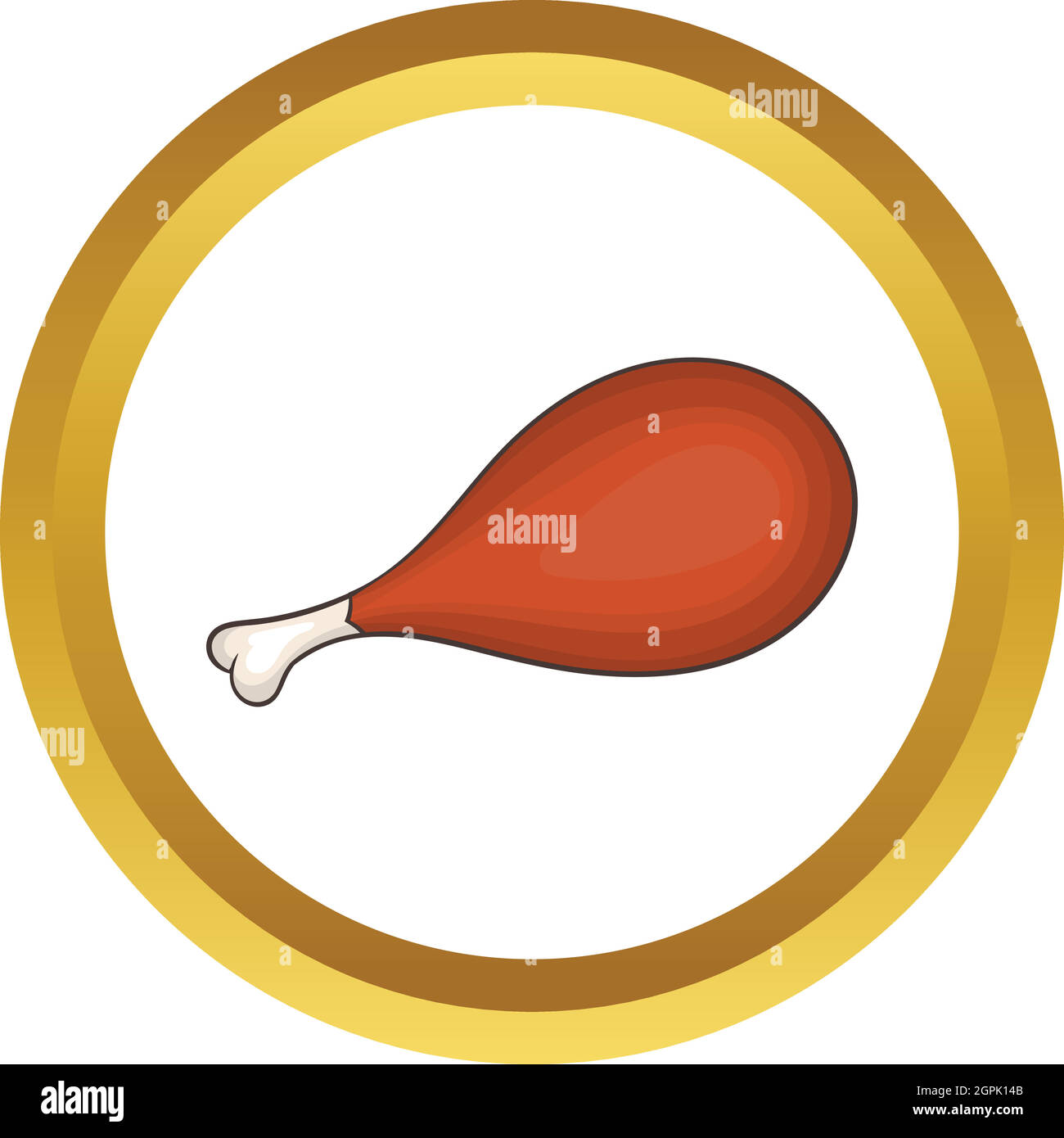Cuisse de poulet grillée sur l'icône vecteur d'os Illustration de Vecteur
