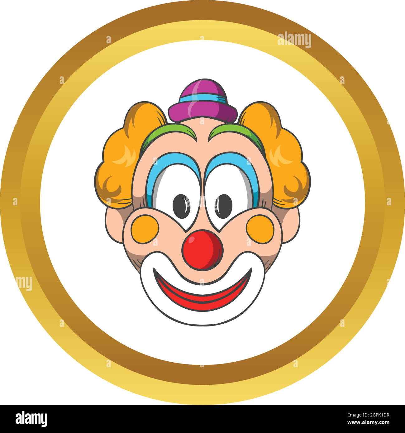Tête de clown, icône vector cartoon style Illustration de Vecteur