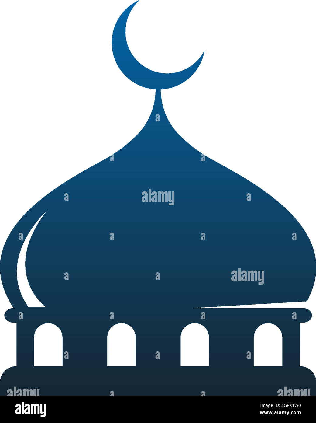 Logo islamique, modèle vectoriel de conception d'icône de mosquée Illustration de Vecteur