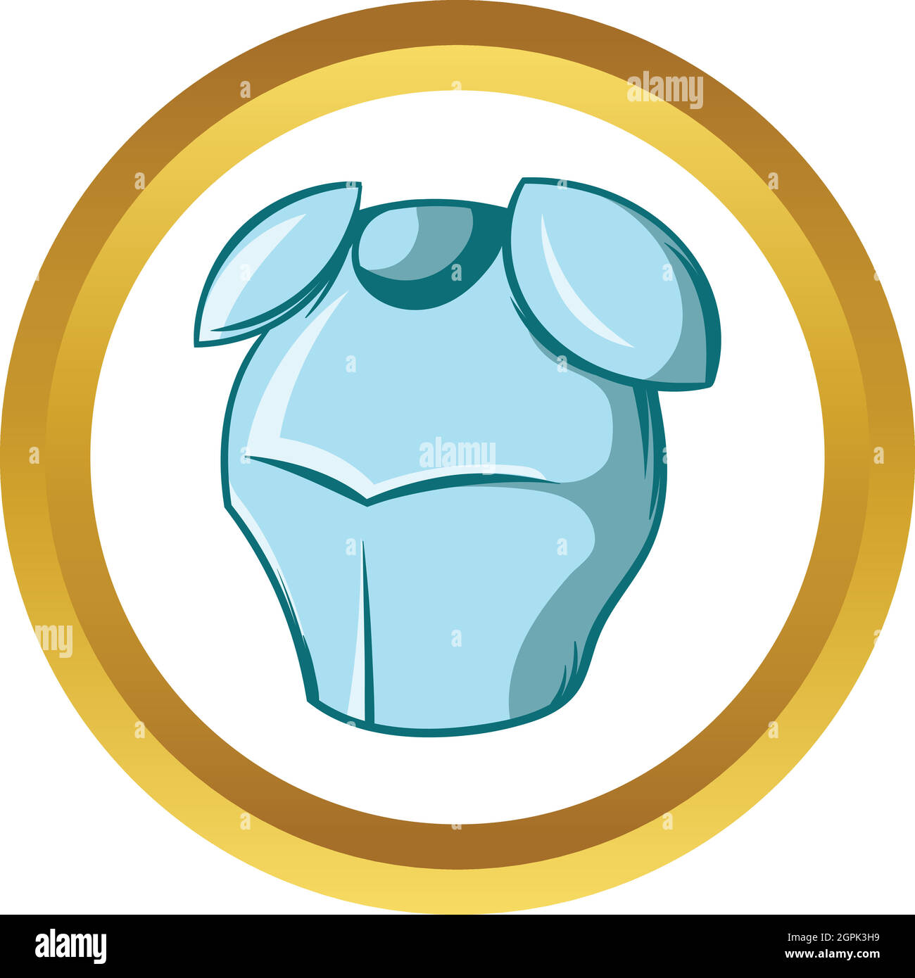 Armure de chevalier médiéval, icône vector cartoon style Illustration de Vecteur