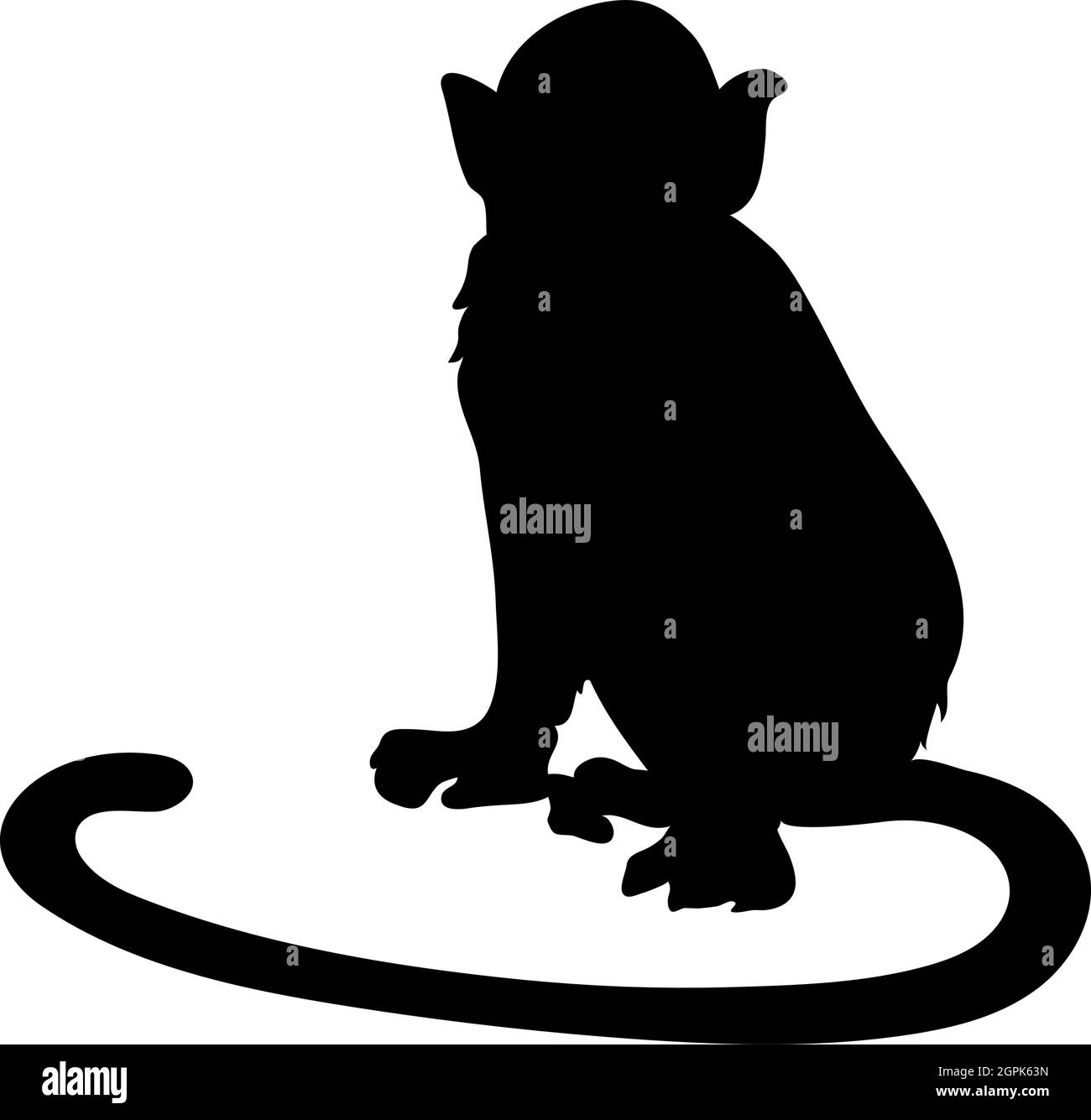 Silhouette de singe écureuil Illustration de Vecteur