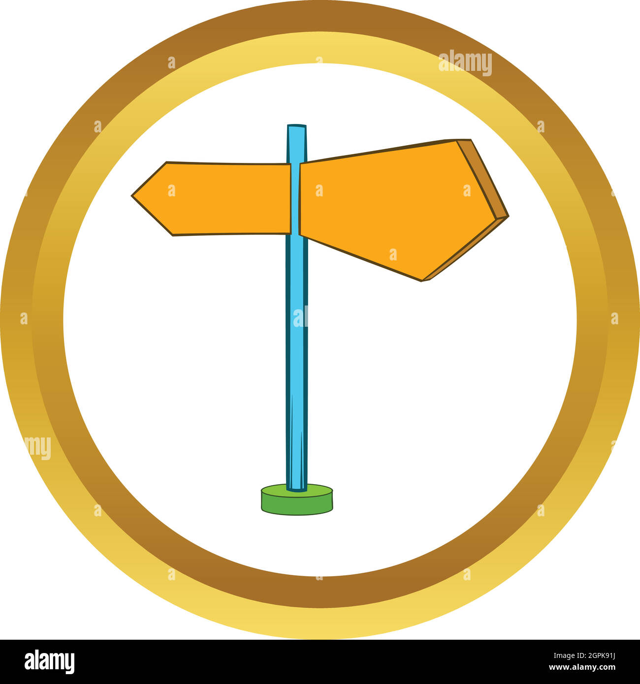 Panneaux de direction, l'icône vecteur cartoon style Illustration de Vecteur