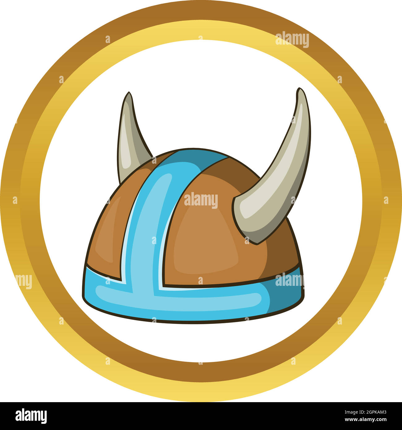 Casque viking suédois icône vecteur Illustration de Vecteur