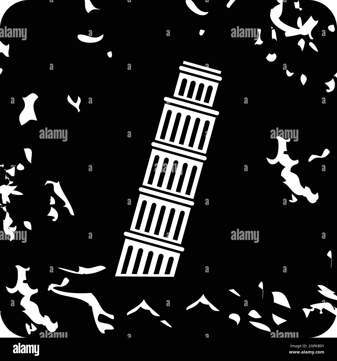 Icône de la Tour de Pise, style grunge Illustration de Vecteur