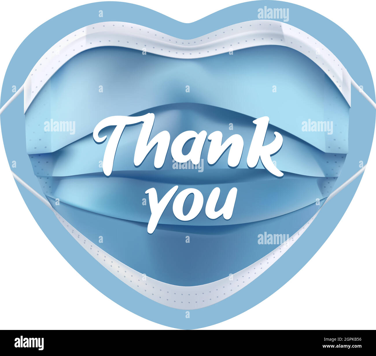 Merci Aux Professionnels De La Sante Autocollant Ou Badge Masque Bleu Sous Forme De Coeur Et De Texte Merci Medecins Et Infirmieres Affiche Vectorielle Coronavirus Covid 19 Citation Conceptuelle Pandemique Isole Sur