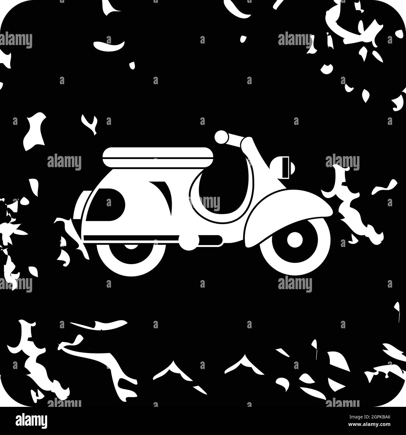 Icône scooter moto, style grunge Illustration de Vecteur