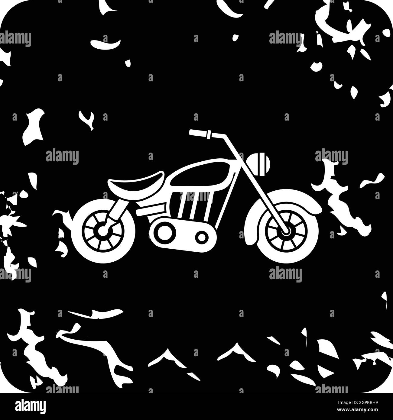 Icône moto, style grunge Illustration de Vecteur
