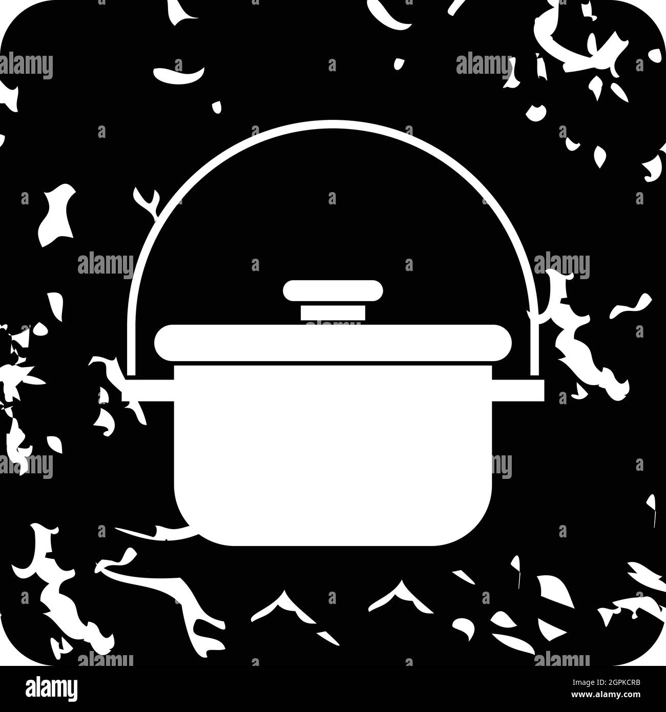 Icône de chaudron de cuisson, style grunge Illustration de Vecteur