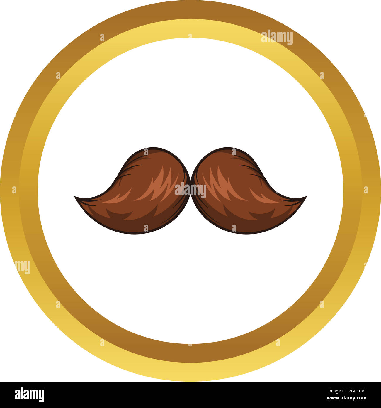 Moustache hippie rétro style cartoonesque, icône vecteur Illustration de Vecteur
