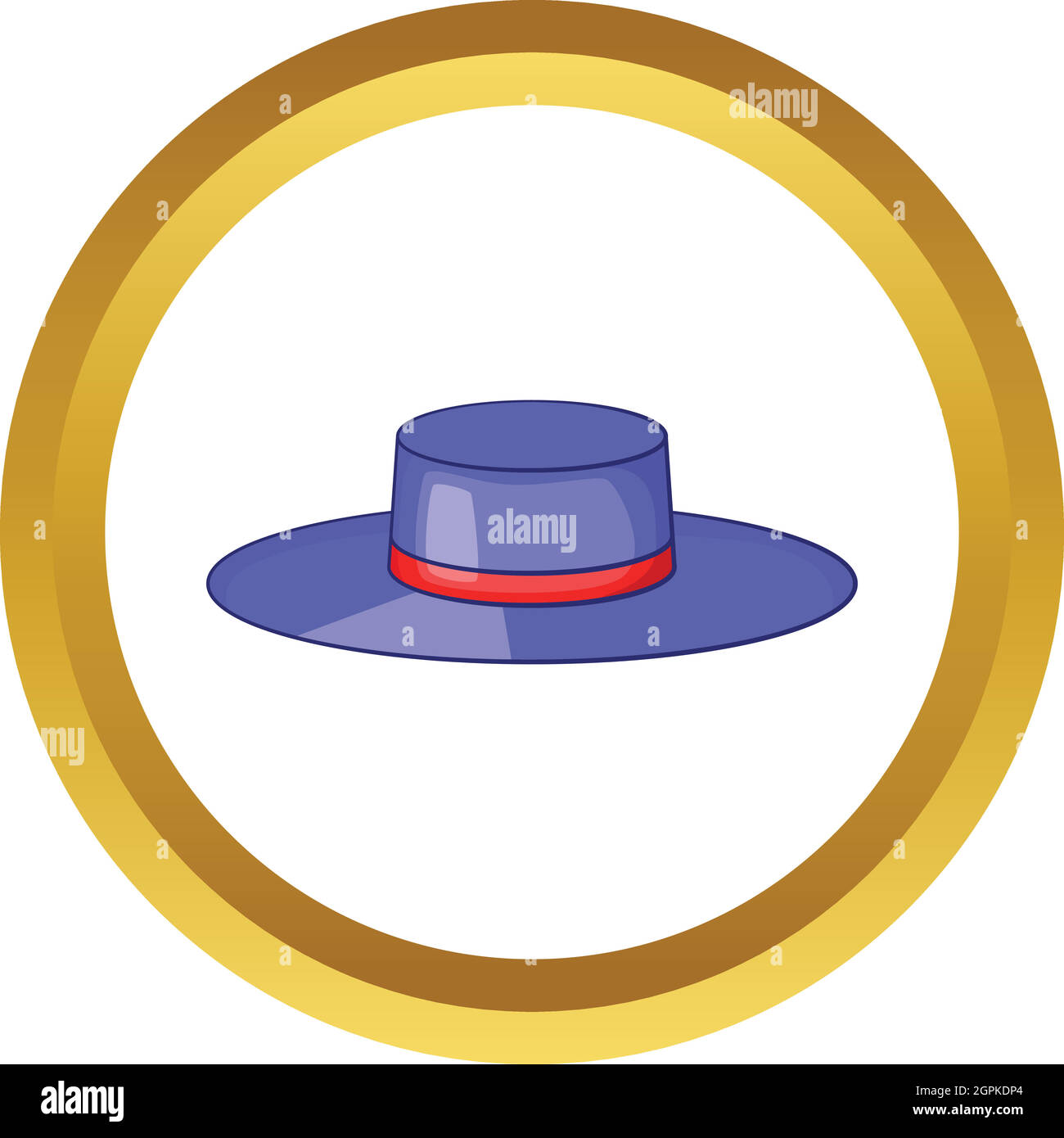 Espagne hat avec ruban rouge icône vecteur Illustration de Vecteur