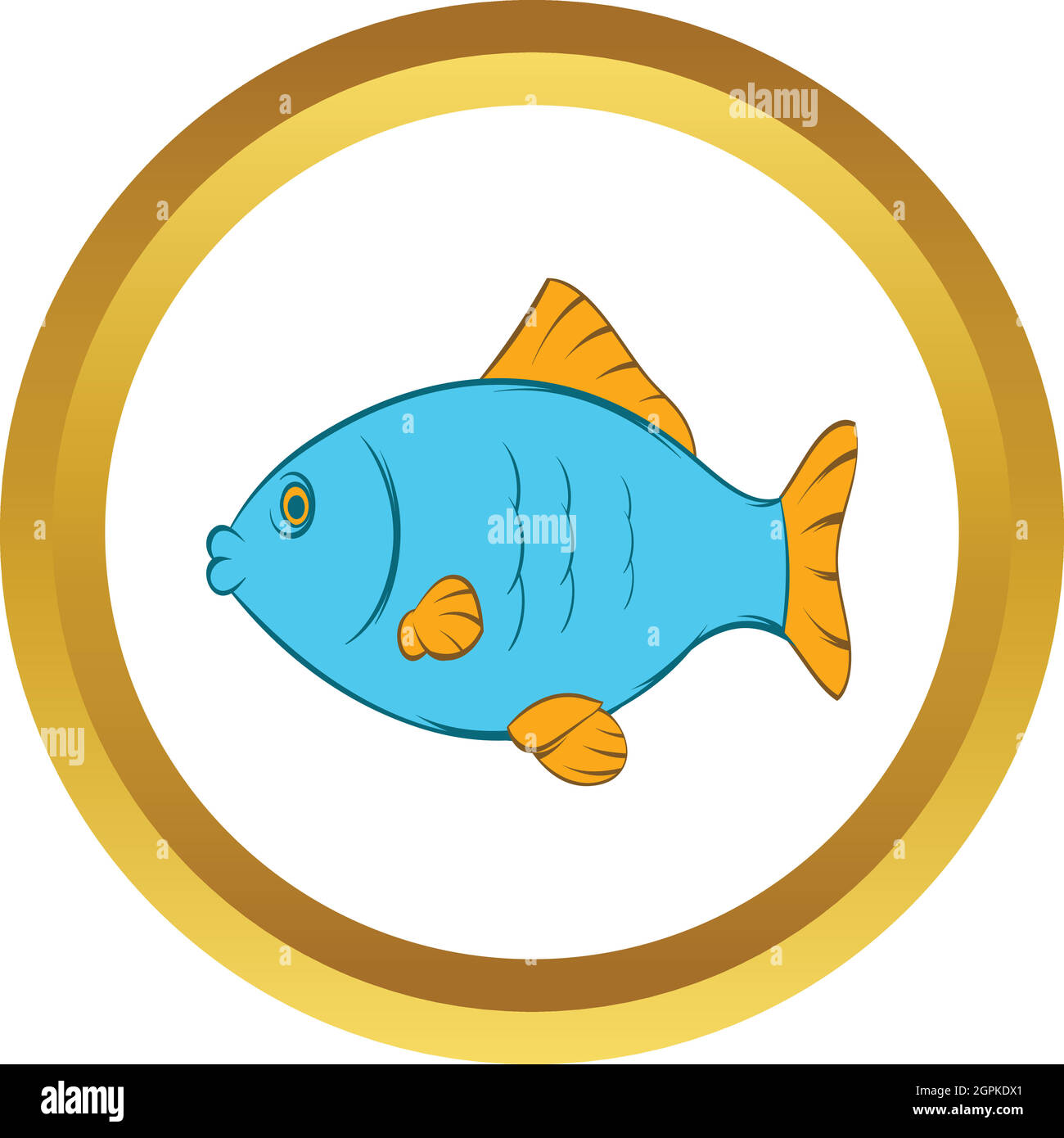 Poisson Bleu, icône vector cartoon style Illustration de Vecteur