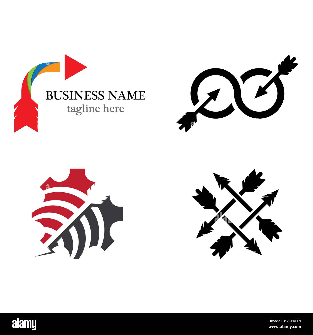 Flèches vecteur logo modèle icône jeu de conception Banque D'Images
