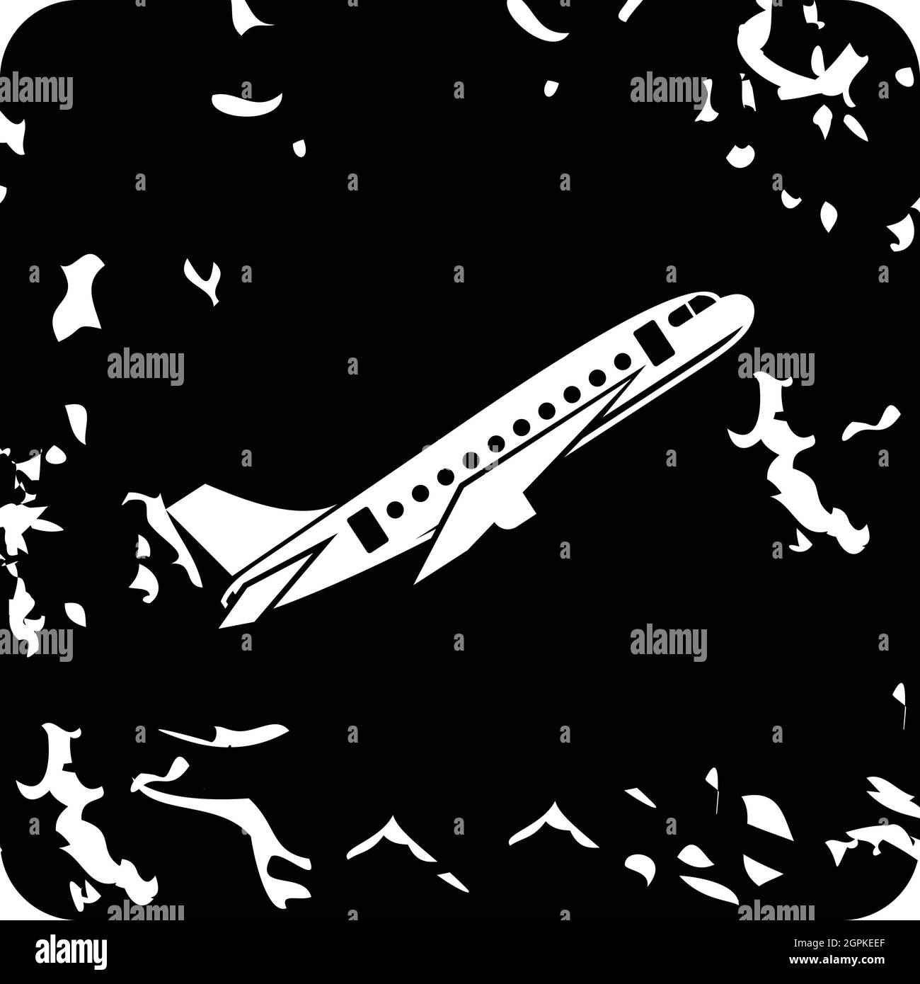 Icône avion, style grunge Illustration de Vecteur