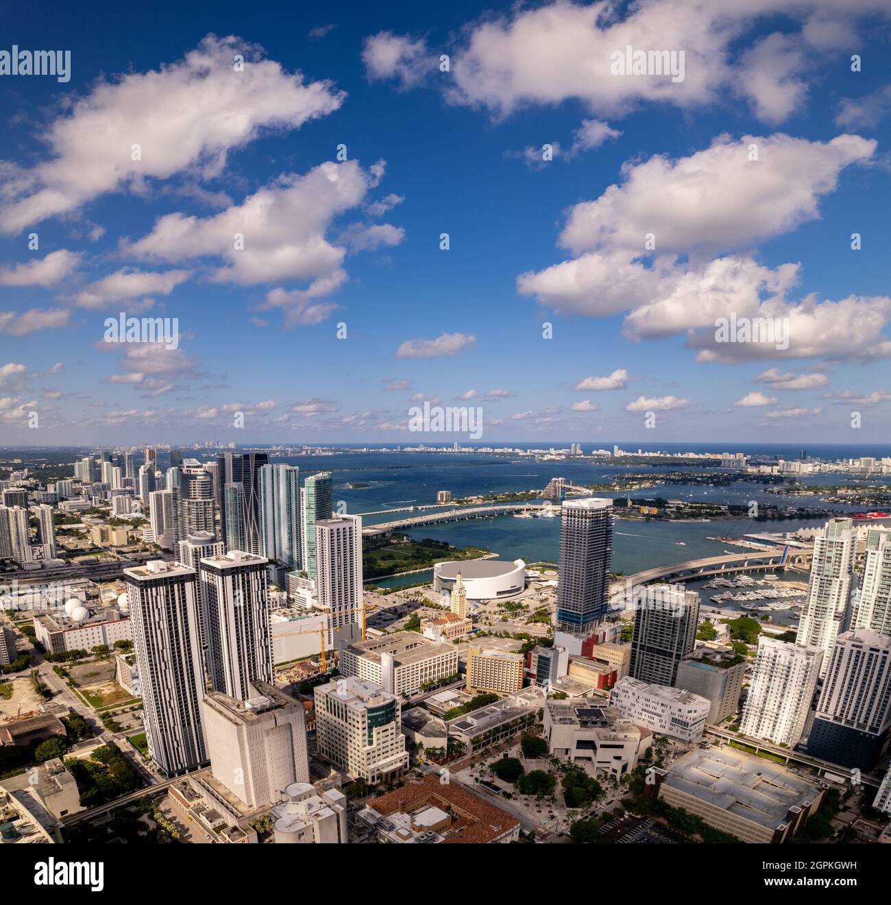 Vertorama du centre-ville de Miami FL Banque D'Images
