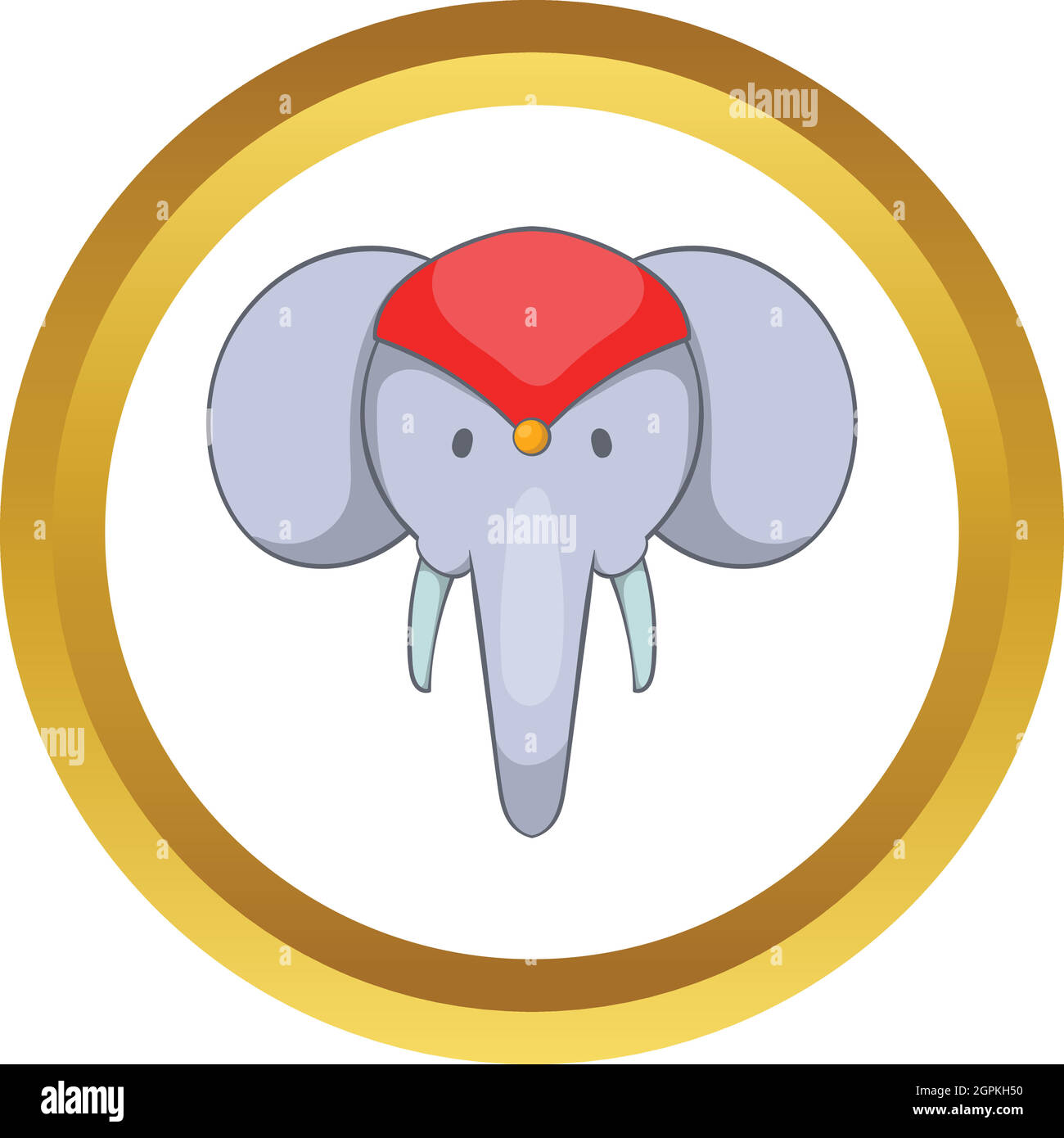 Chef de l'icône vecteur d'éléphants décorés Illustration de Vecteur