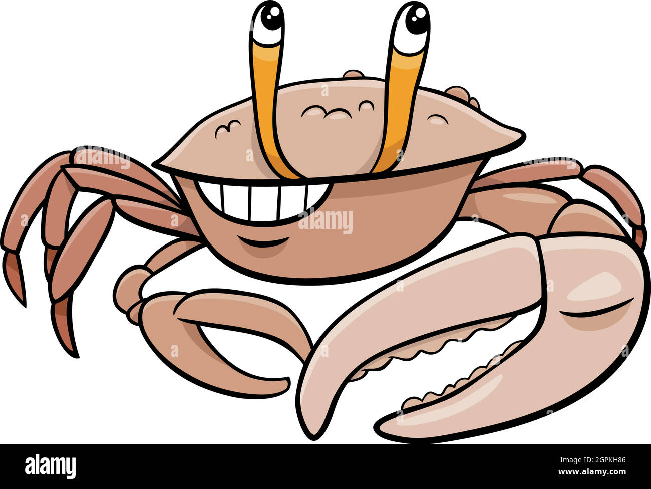 personnage de dessin animé de crabe de violon Illustration de Vecteur