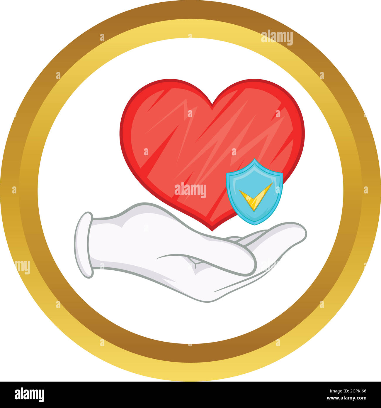 Hand holding red heart vector icon Illustration de Vecteur