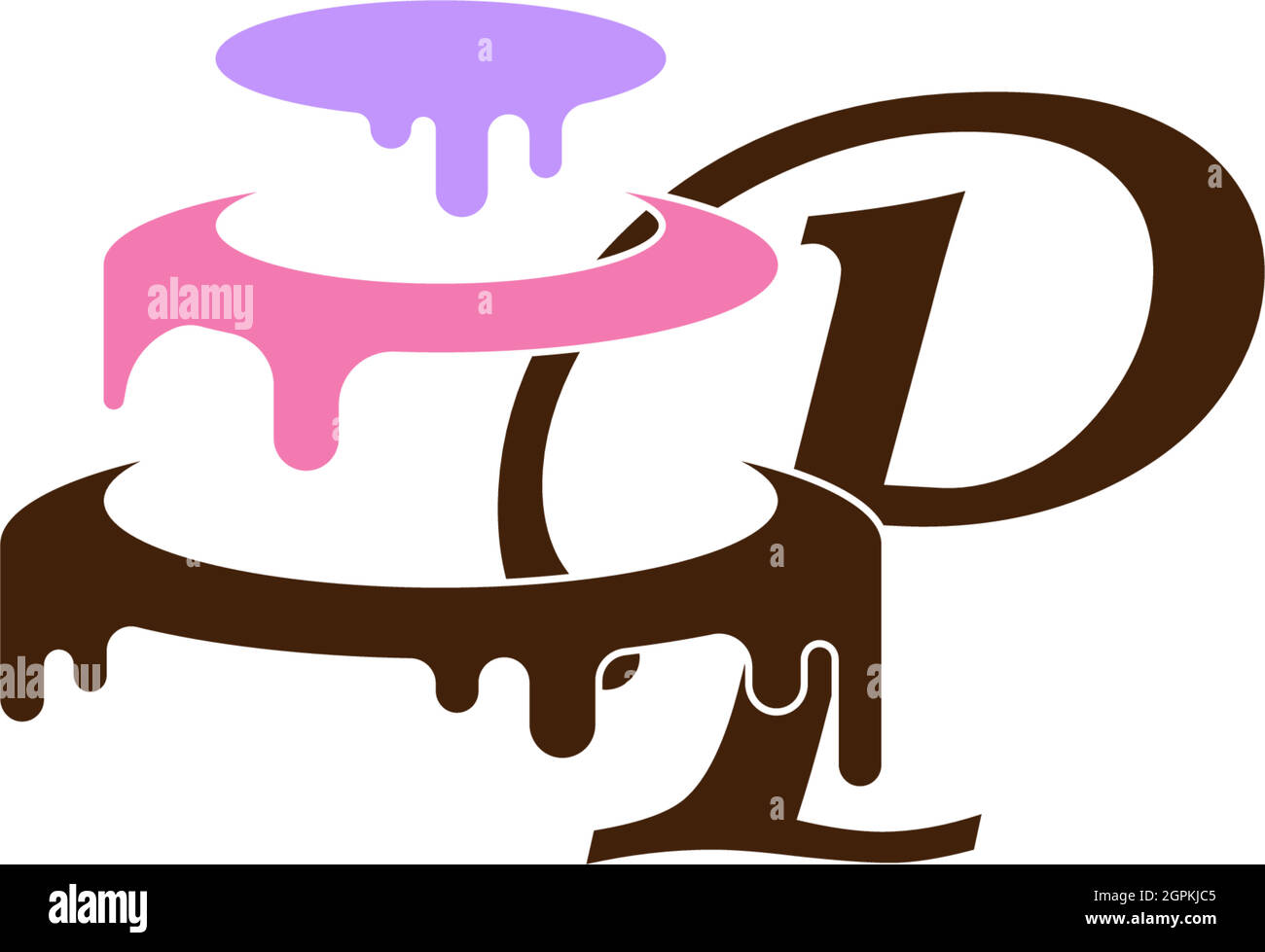 Lettre P icône avec motif gâteau de mariage modèle vectoriel Illustration de Vecteur