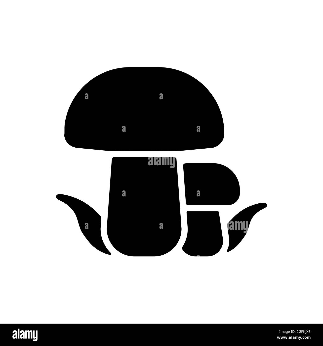 Champignons de forêt avec une icône de glyphe à vecteur d'herbe verte Illustration de Vecteur