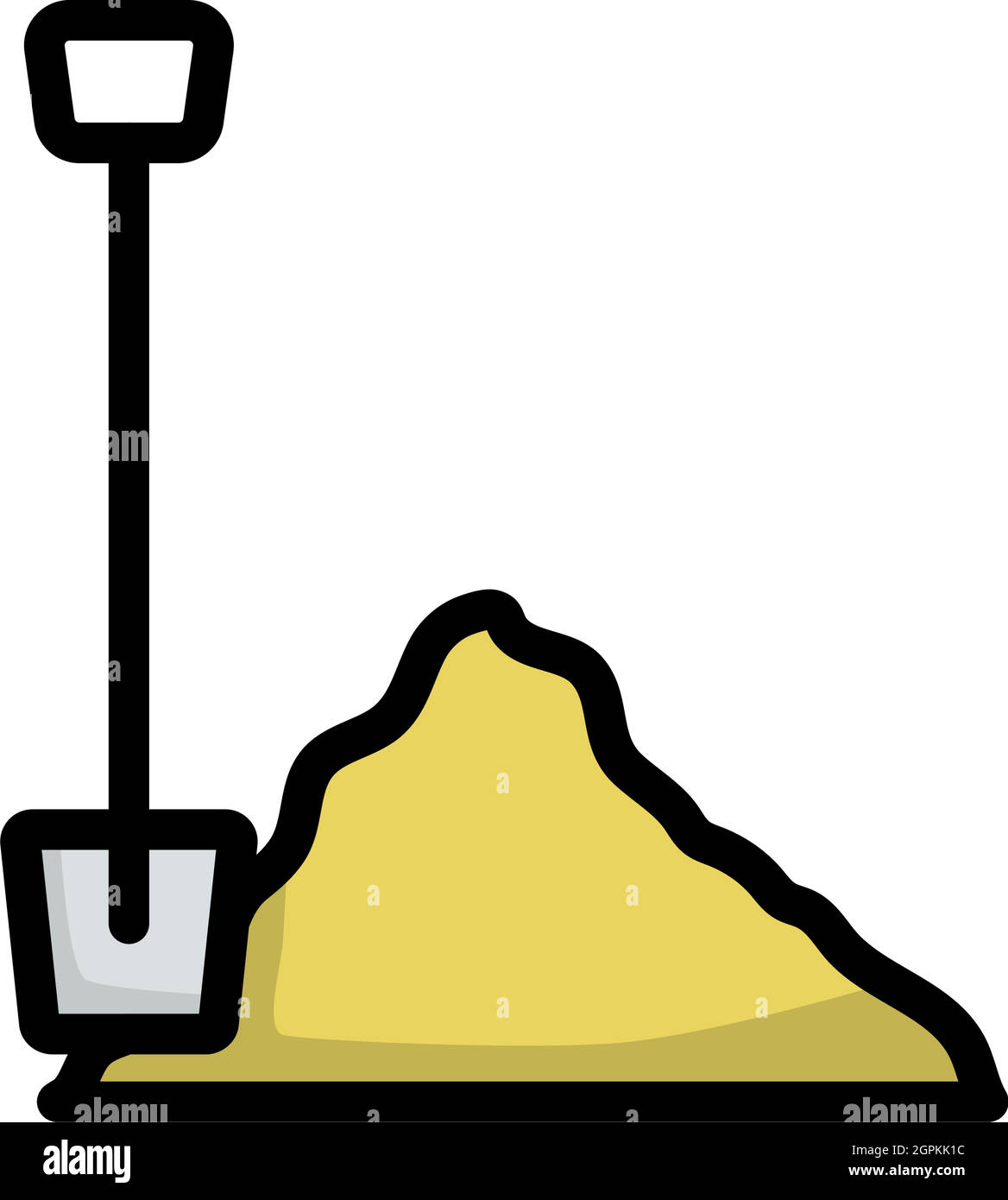 Icône de la pelle et du sable de construction Illustration de Vecteur