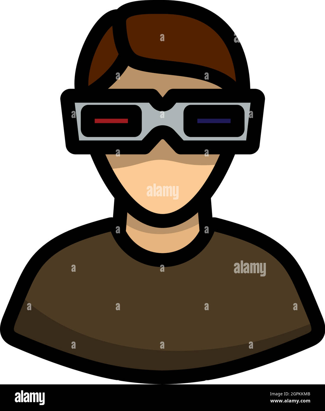 Icône homme avec lunettes 3d Illustration de Vecteur