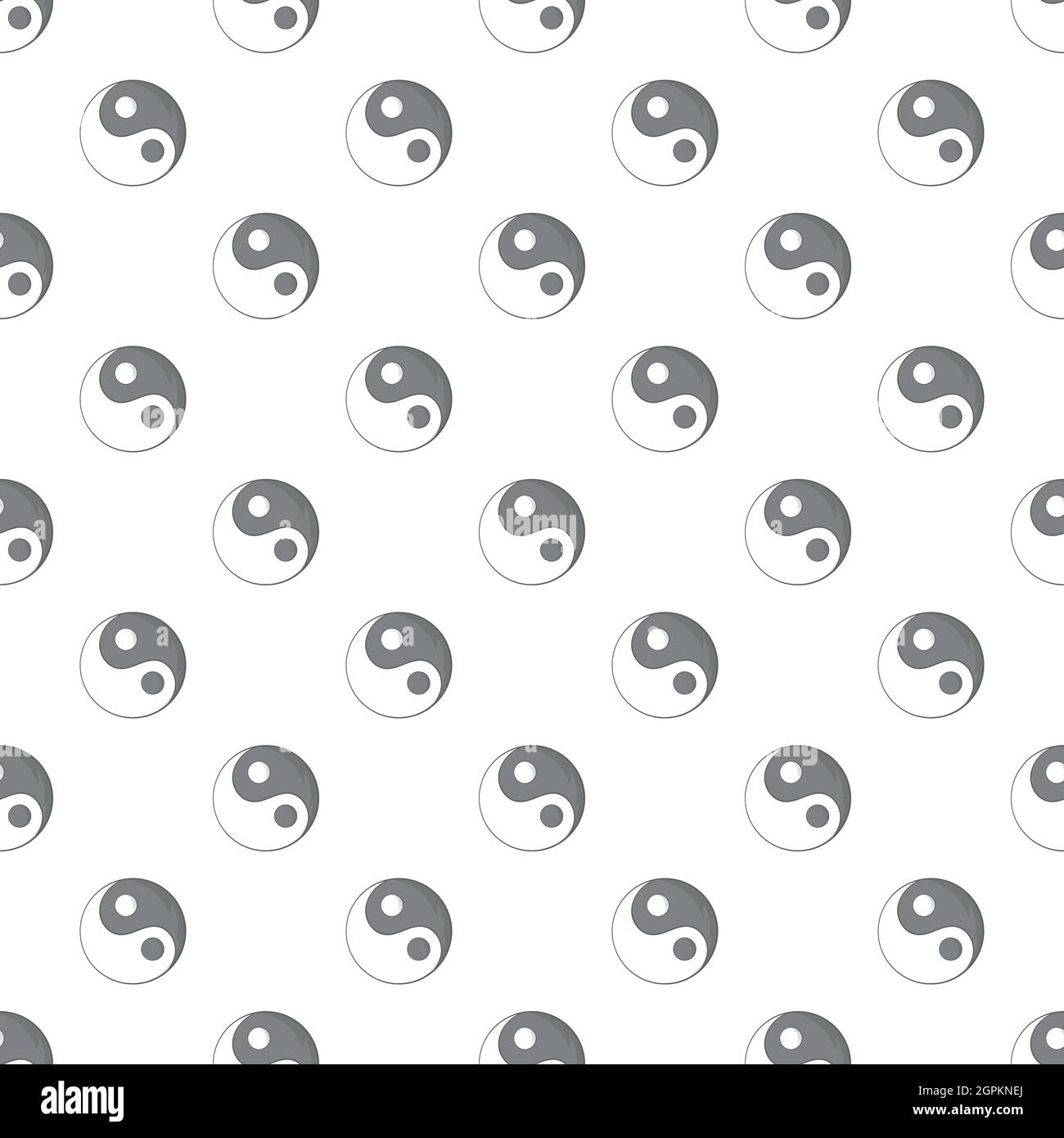 Motif de signe Yin yang, style de dessin animé Illustration de Vecteur