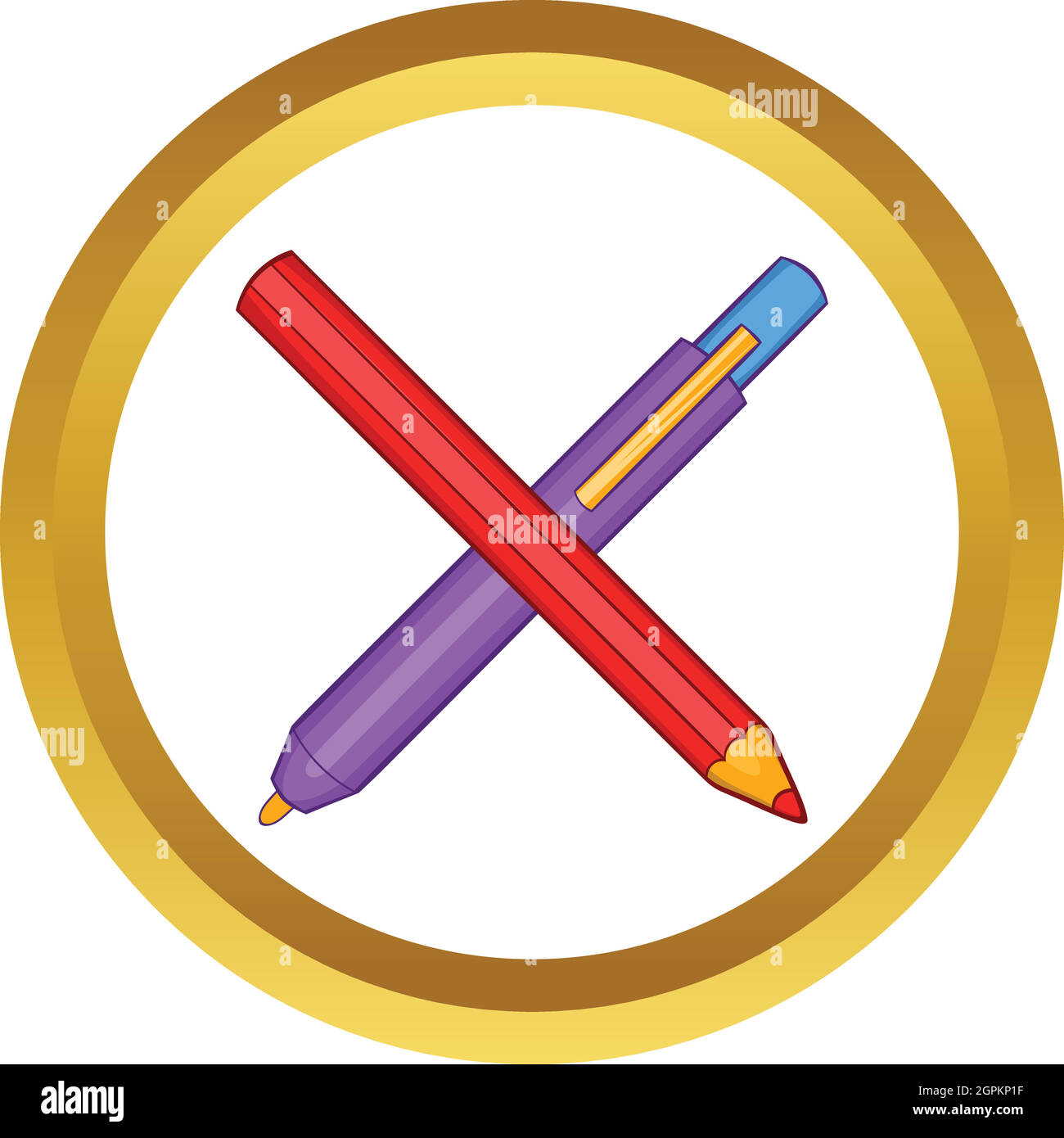 Stylo et crayon à l'icône vecteur Illustration de Vecteur