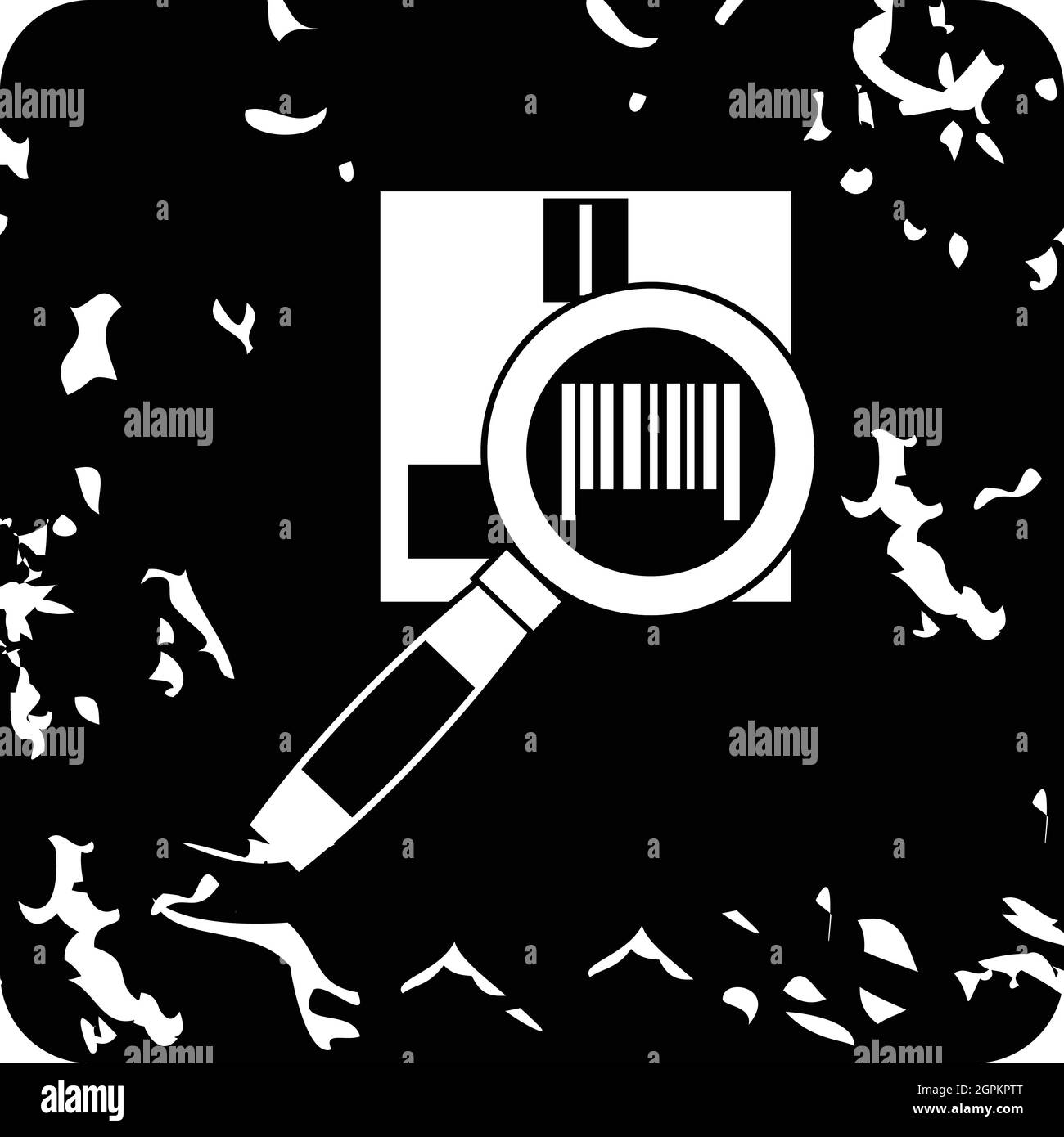 L'icône du lecteur de codes-barres, grunge style Illustration de Vecteur