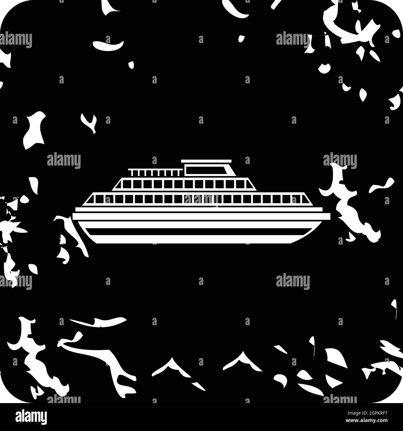 Icône bateau, style grunge Illustration de Vecteur
