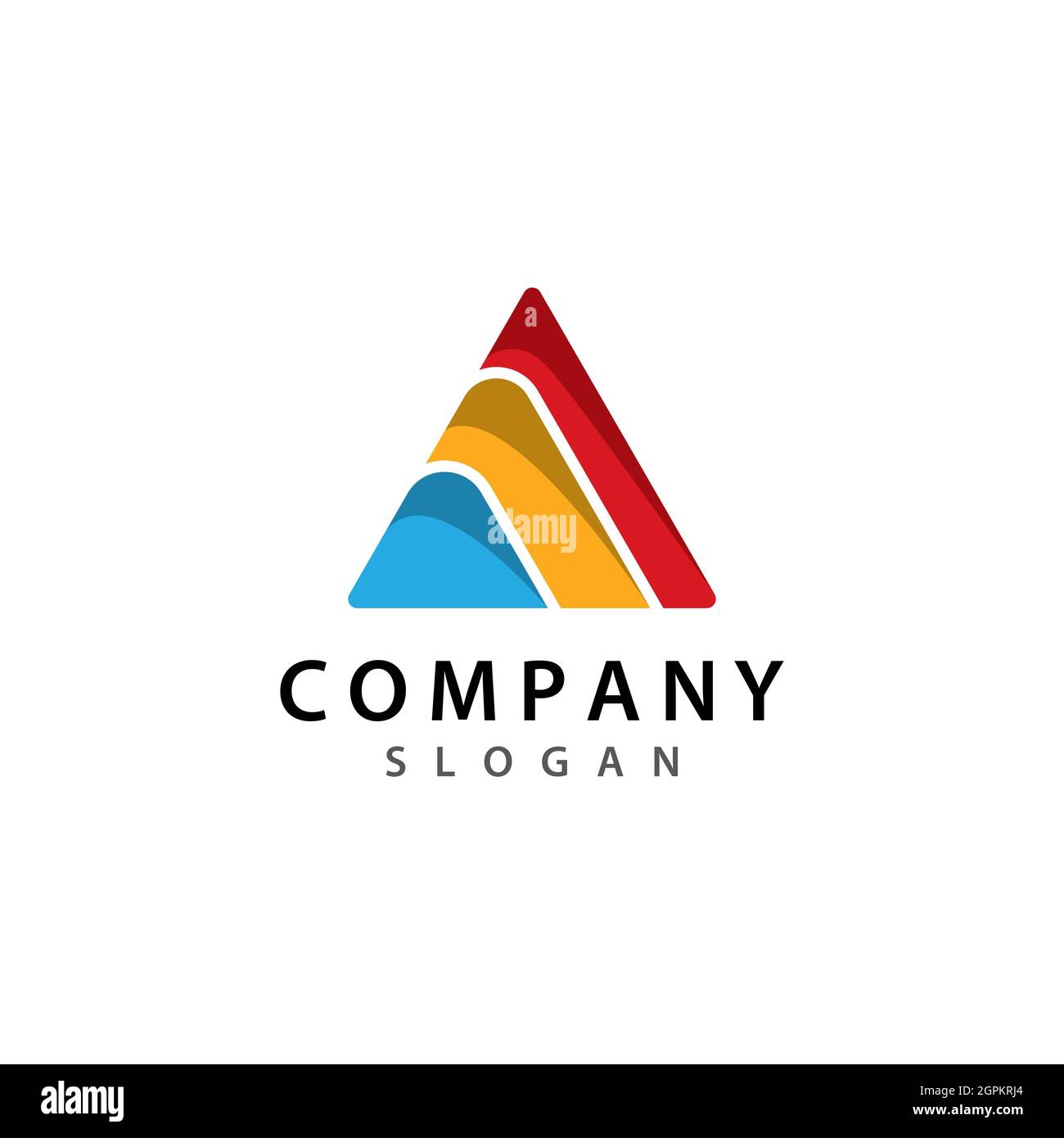 Modèle de logo triangulaire avec icône Banque D'Images