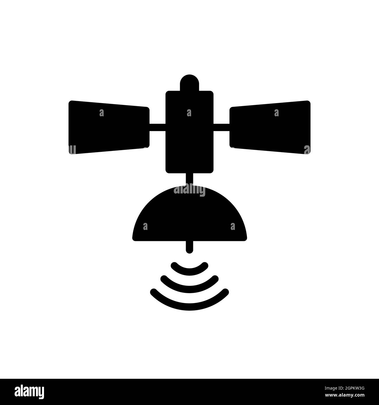 Icône de glyphe isolé à plat vecteur satellite. Panneau de navigation Illustration de Vecteur