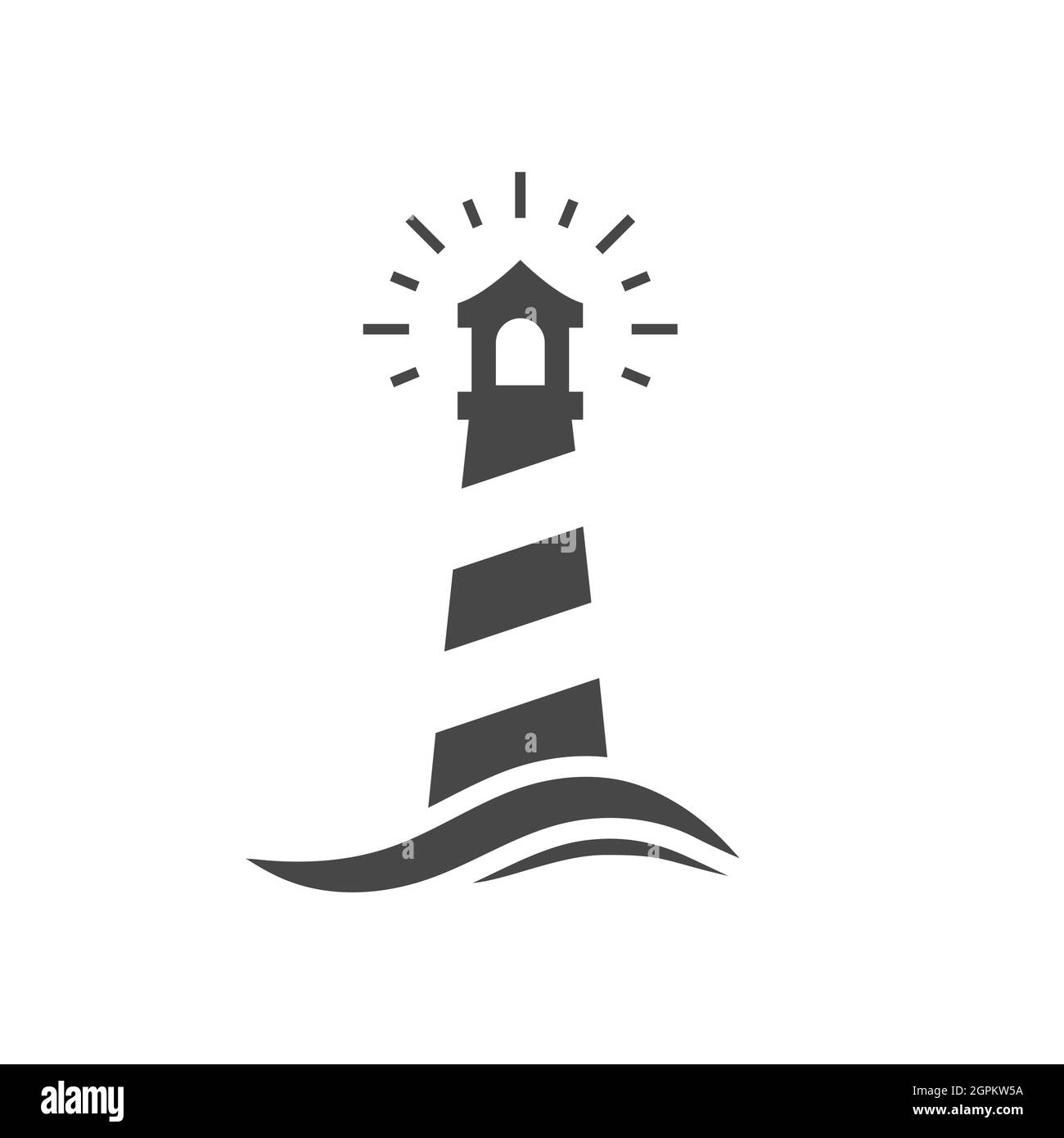 Icône vecteur noir phare Illustration de Vecteur