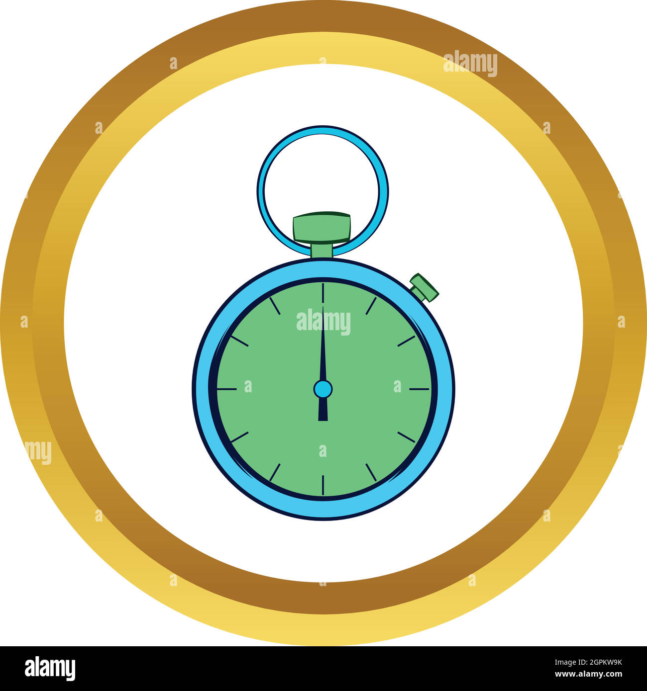 Montre de poche, icône vector cartoon style Illustration de Vecteur