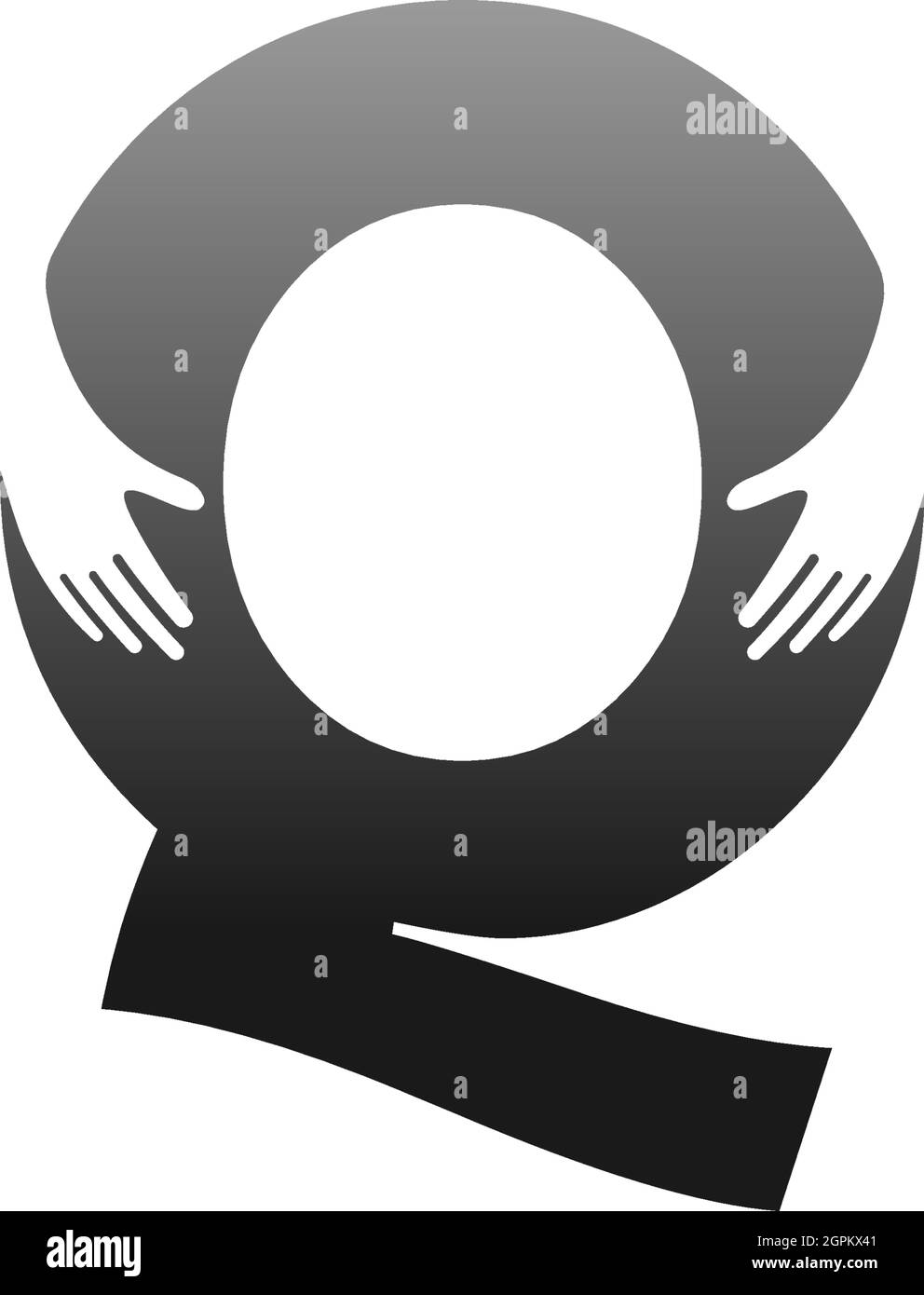 Icône de logo lettre Q avec modèle de symbole de dessin à la main Illustration de Vecteur