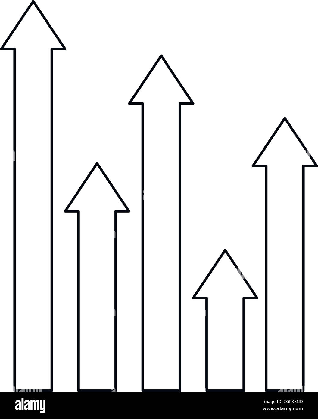 Flèches pointant vers le haut, l'icône de style contour Illustration de Vecteur