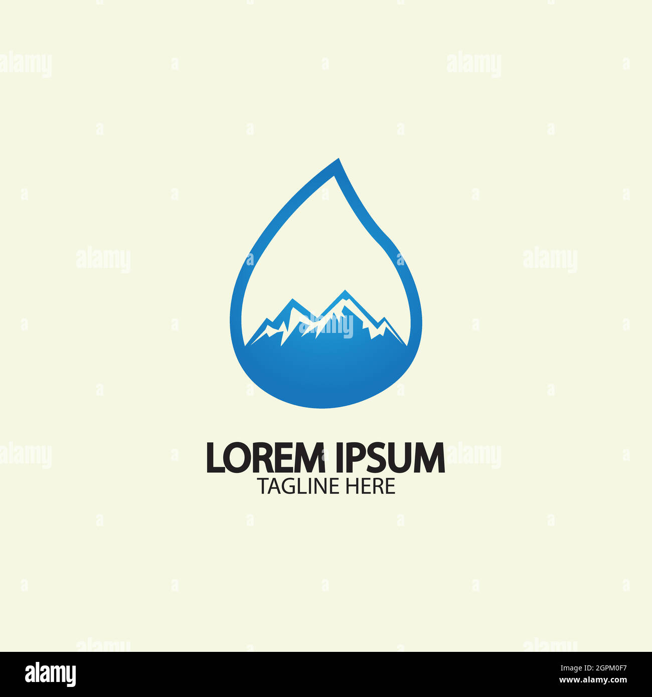 Goutte d'eau avec icône de rivière montagneuse logo illustration vectorielle pour illustration du stock commercial de l'eau Illustration de Vecteur