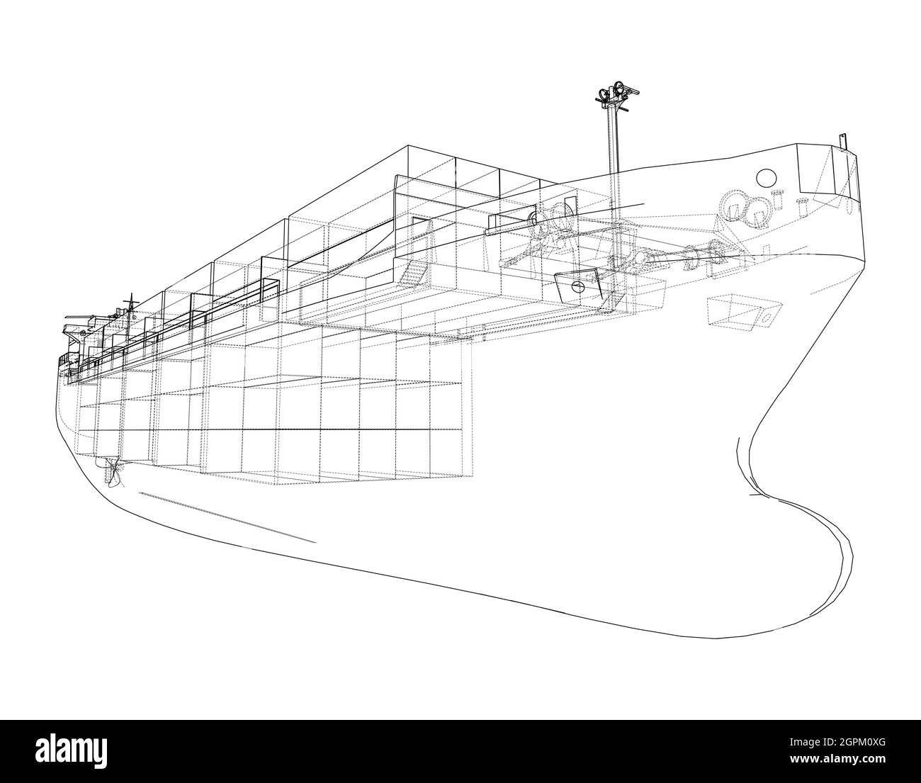 D'un cargo avec des conteneurs. Vector Illustration de Vecteur