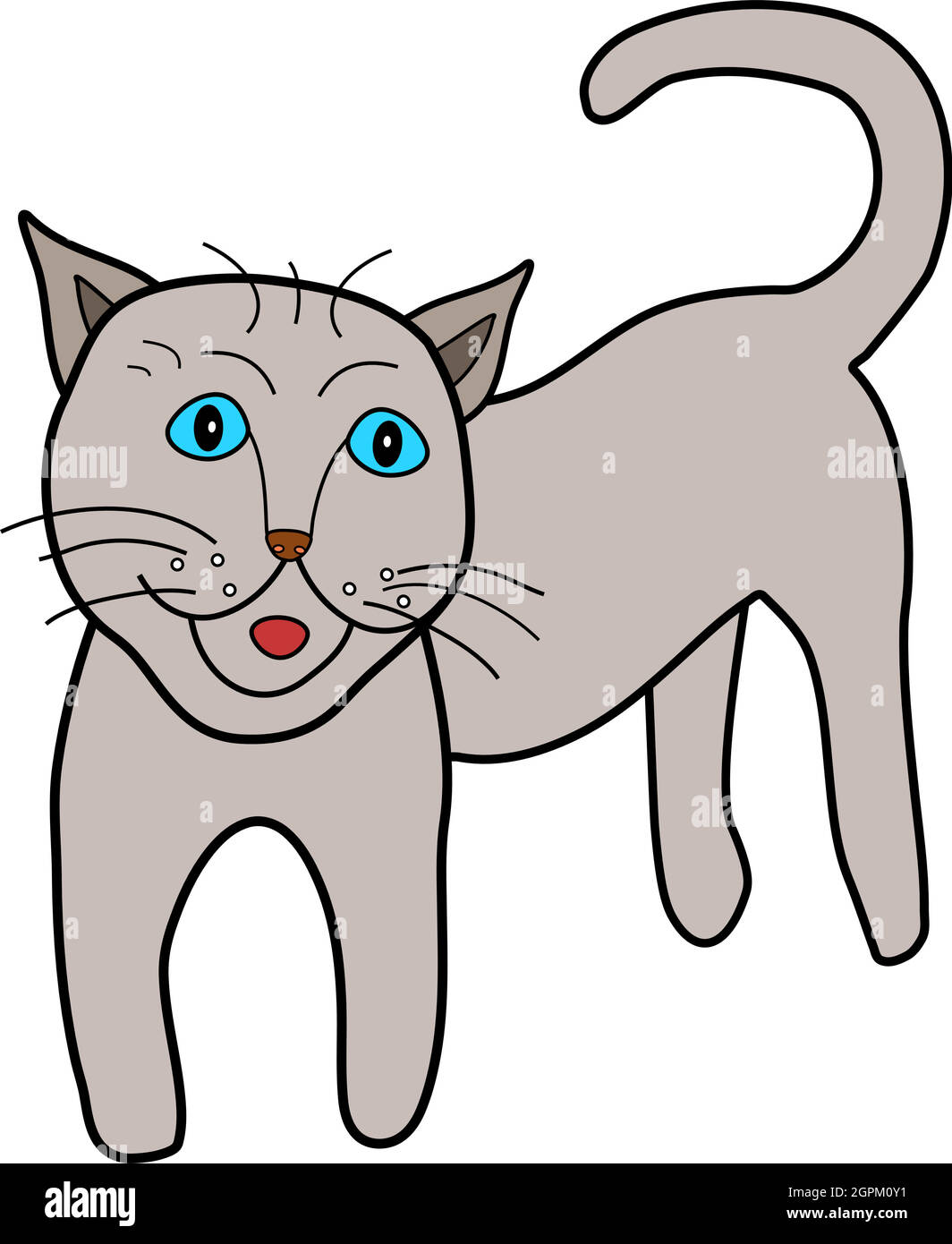 Chat domestique gris Illustration de Vecteur