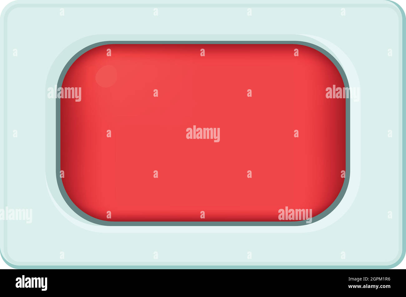 Icône bouton rectangulaire, style cartoon Illustration de Vecteur