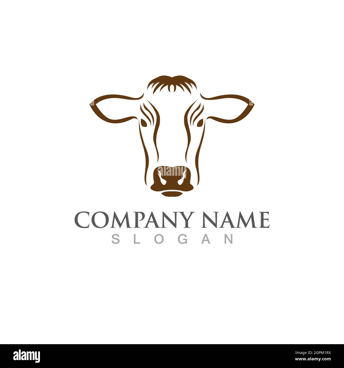 Icône vecteur modèle logo vache Illustration de Vecteur