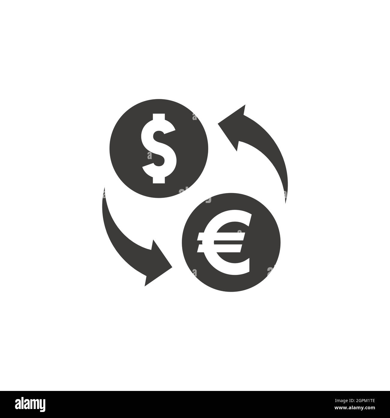 Dollar et change de l'euro avec flèches Illustration de Vecteur