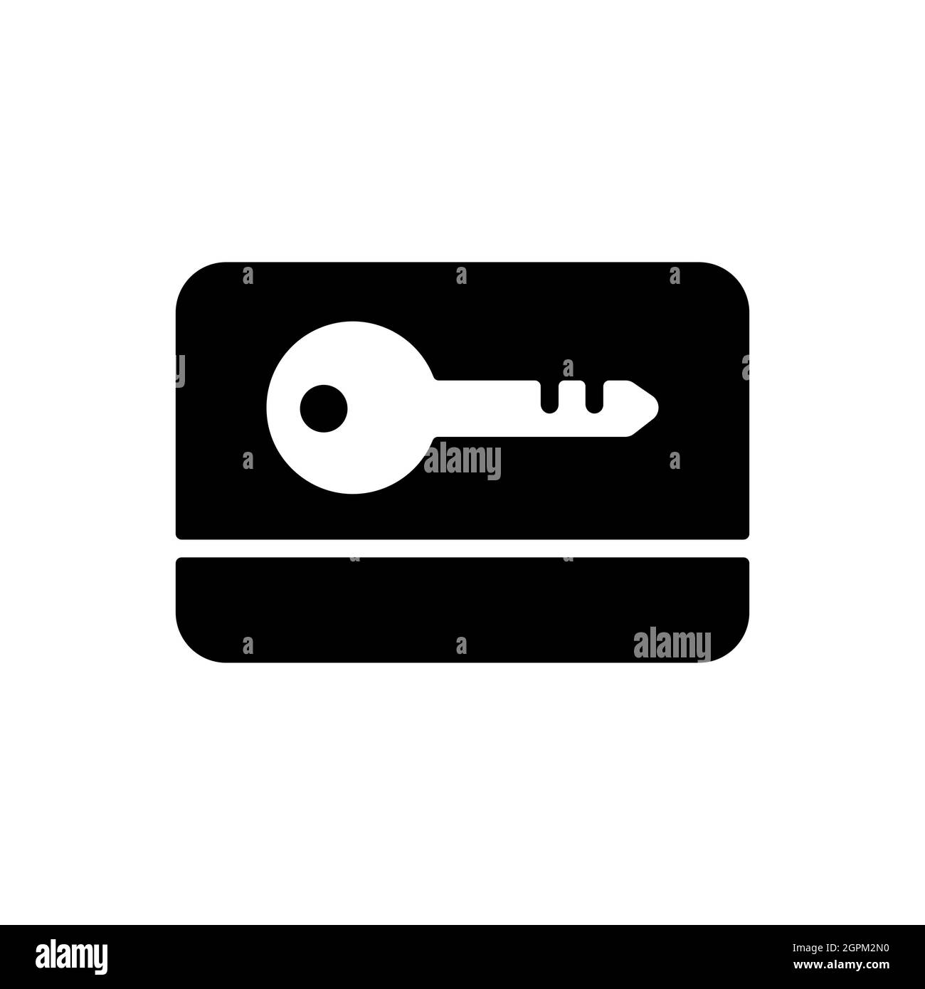 Carte-clé vecteur plat panneau isolé icône de glyphe Illustration de Vecteur